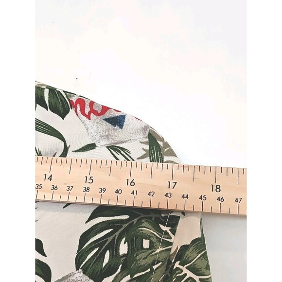 Coors Light Beer Adult Beverage Hawaiian Button Up Shirt Men’s Sz Green Small - Picture 4 of 8